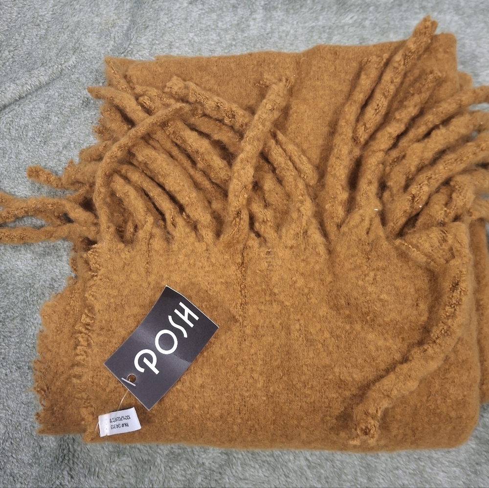 Posh Tan Fringe Scarf
